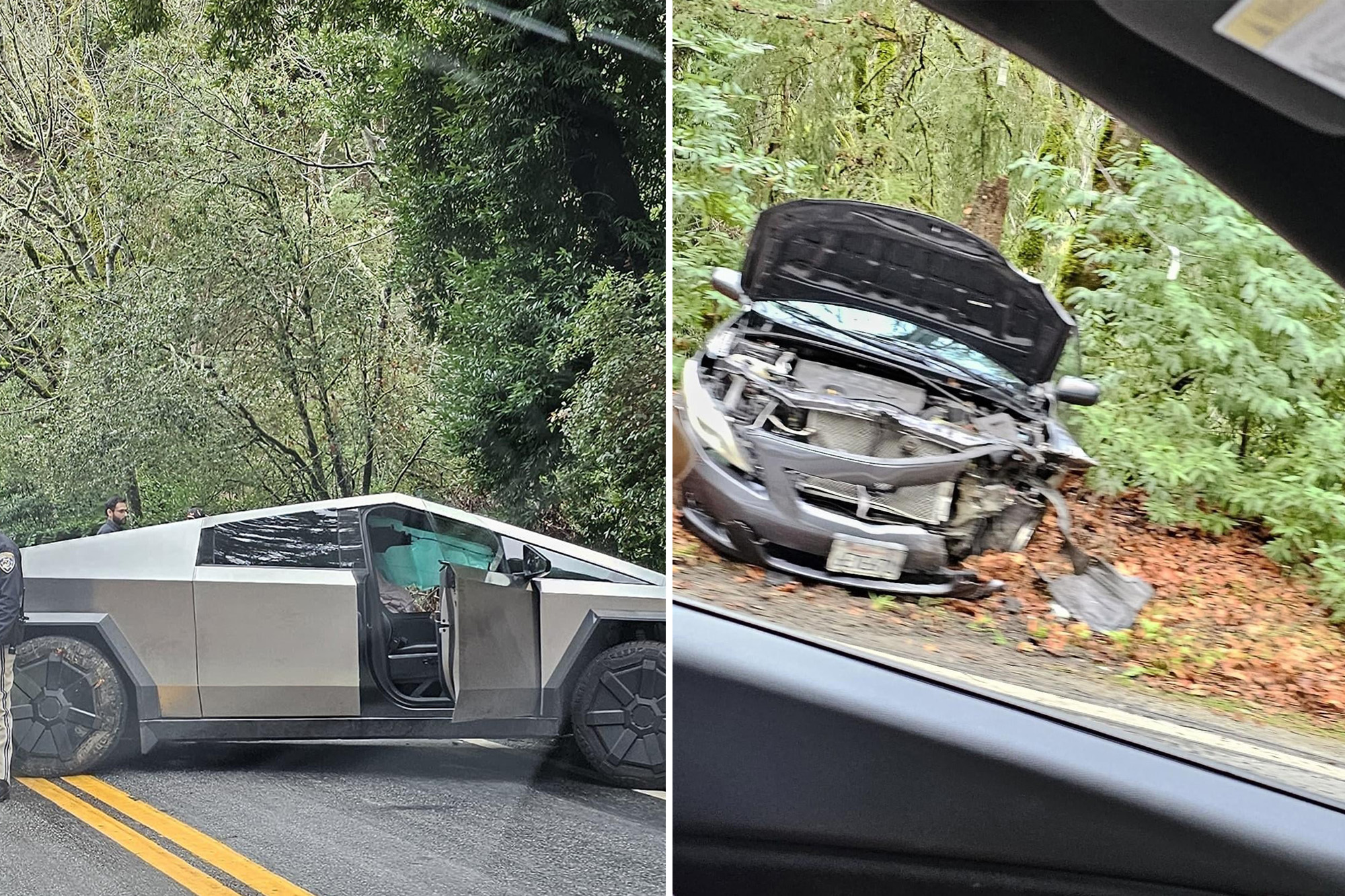 Tesla Cybertruck Involved In First Reported Crash Demolishes Toyota