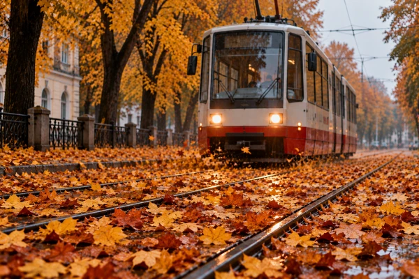 Daugavpils Satiksme Announces Tram Delays Due to Wet Leaves